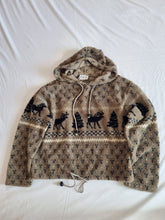 Load image into Gallery viewer, Moose Soft Brown Hooded Vintage Fleece M/L
