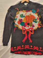Load image into Gallery viewer, Vintage Handknit Ladies Black Turtleneck Cottagcore Jumper M
