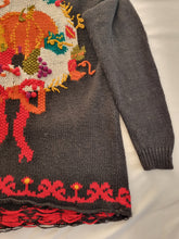 Load image into Gallery viewer, Vintage Handknit Ladies Black Turtleneck Cottagcore Jumper M

