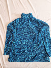 Load image into Gallery viewer, Lands End Turqouise Geometric 1/4 Zip Vintage Fleece XL
