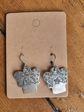 Load image into Gallery viewer, Vintage Christmas Silver Angel Earrings
