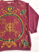 Load image into Gallery viewer, Vintage Purple Heavily Embroidered Ladies Jumper 14/16
