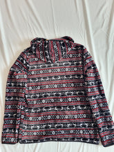 Load image into Gallery viewer, Christmassy Deer red/black hooded Vintage fleece M/L
