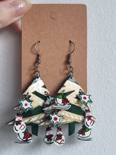 Load image into Gallery viewer, Vintage Christmas Tree with Hanging Charm Baubles Earrings
