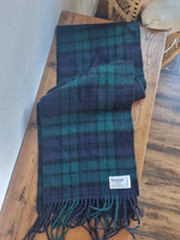 Load image into Gallery viewer, Edinburgh Black Watch 100% Lambswool Tartan Fringed Scarf
