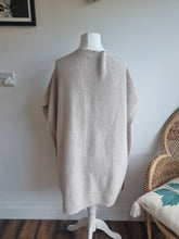 Load image into Gallery viewer, Laura Ashley Knitted Light Beige Poncho Cover Up Cape Shawl
