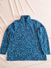 Load image into Gallery viewer, Lands End Turqouise Geometric 1/4 Zip Vintage Fleece XL
