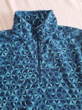 Load image into Gallery viewer, Lands End Turqouise Geometric 1/4 Zip Vintage Fleece XL

