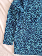 Load image into Gallery viewer, Lands End Turqouise Geometric 1/4 Zip Vintage Fleece XL
