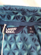 Load image into Gallery viewer, Lands End Turqouise Geometric 1/4 Zip Vintage Fleece XL
