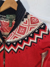 Load image into Gallery viewer, Ralph Lauren Fairisle Scandi Nordi Knitted Ladies Zipup Cardigan S/M
