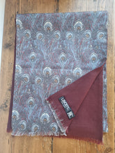 Load image into Gallery viewer, Vintage Liberty of London Tana Lawn Hera Peacock Print Cotton Scarf
