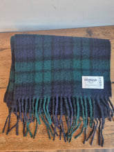 Load image into Gallery viewer, Edinburgh Black Watch 100% Lambswool Tartan Fringed Scarf
