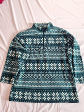 Load image into Gallery viewer, Teal Patterned Vintage Fleece XL
